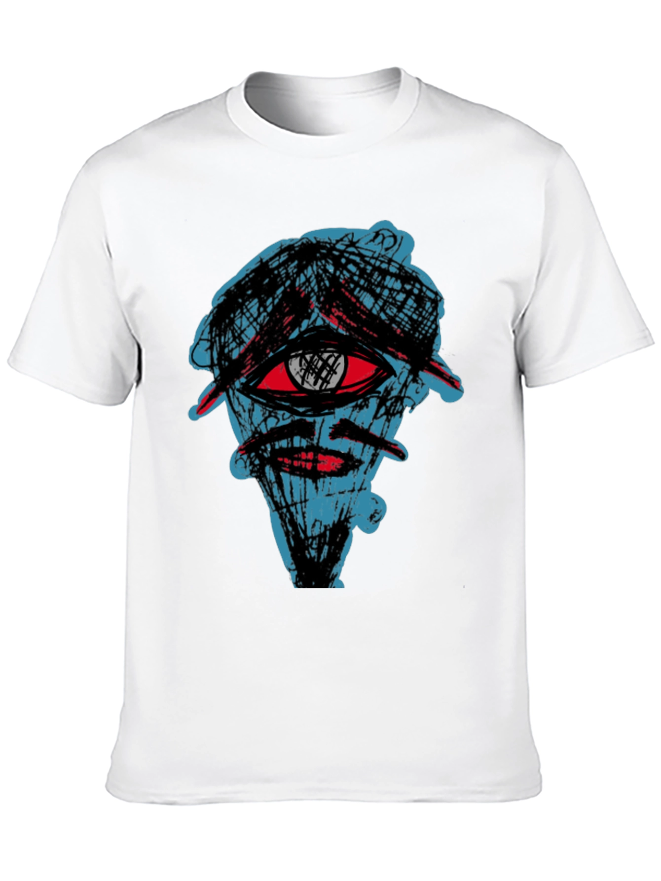 Abstract Eye Graphic Tee - Black Cotton Shirt