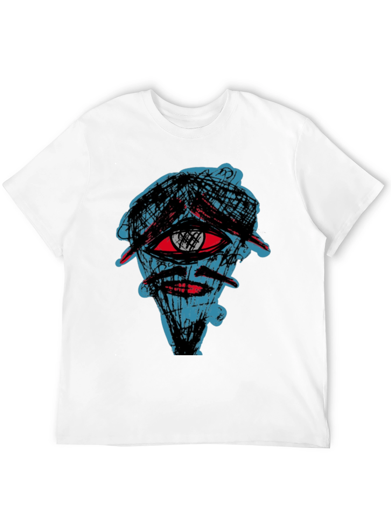 Abstract Eye Graphic Tee - Black Cotton Shirt
