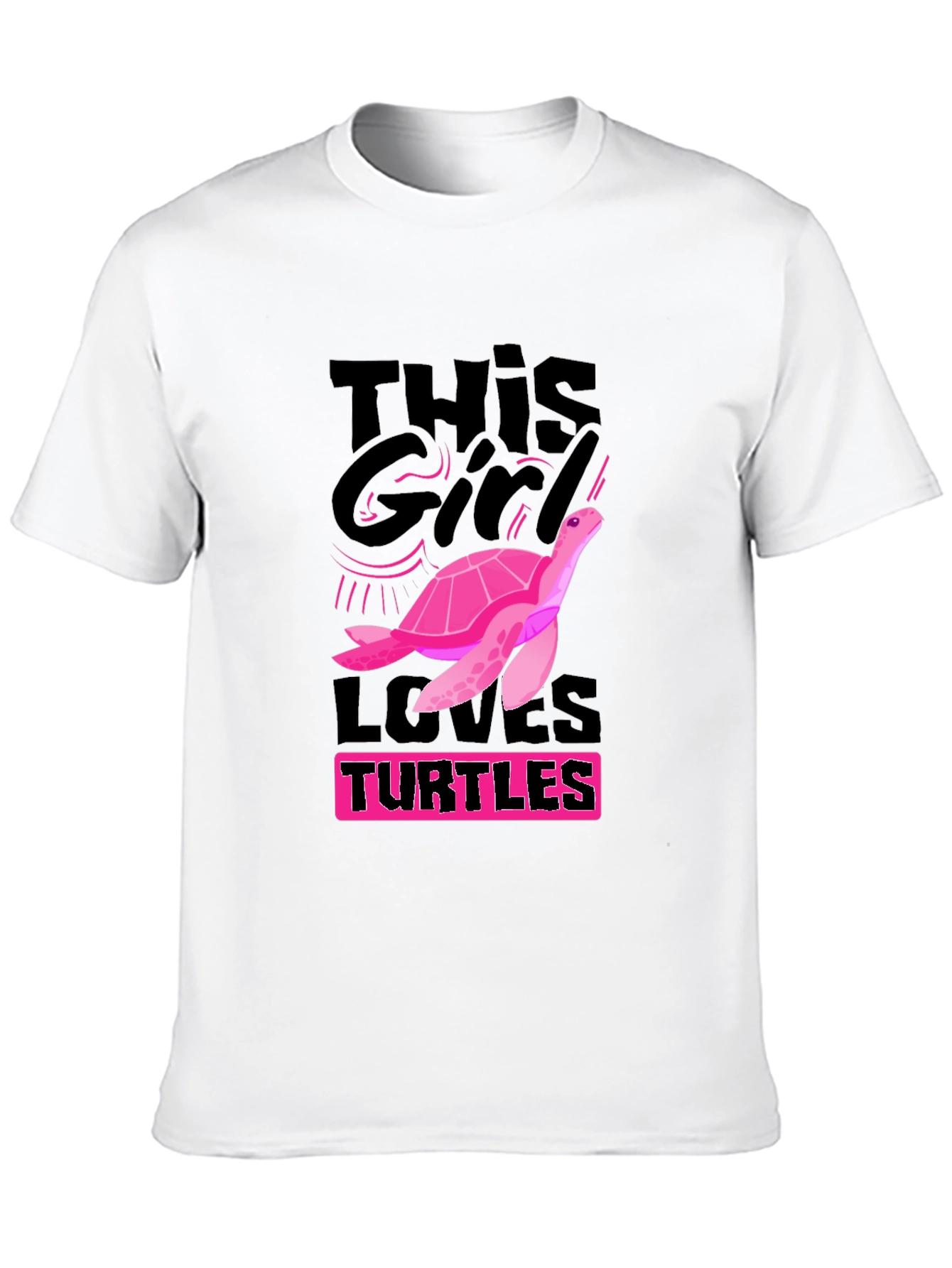 This Girl Loves Turtles T-Shirt - Black Cotton Tee