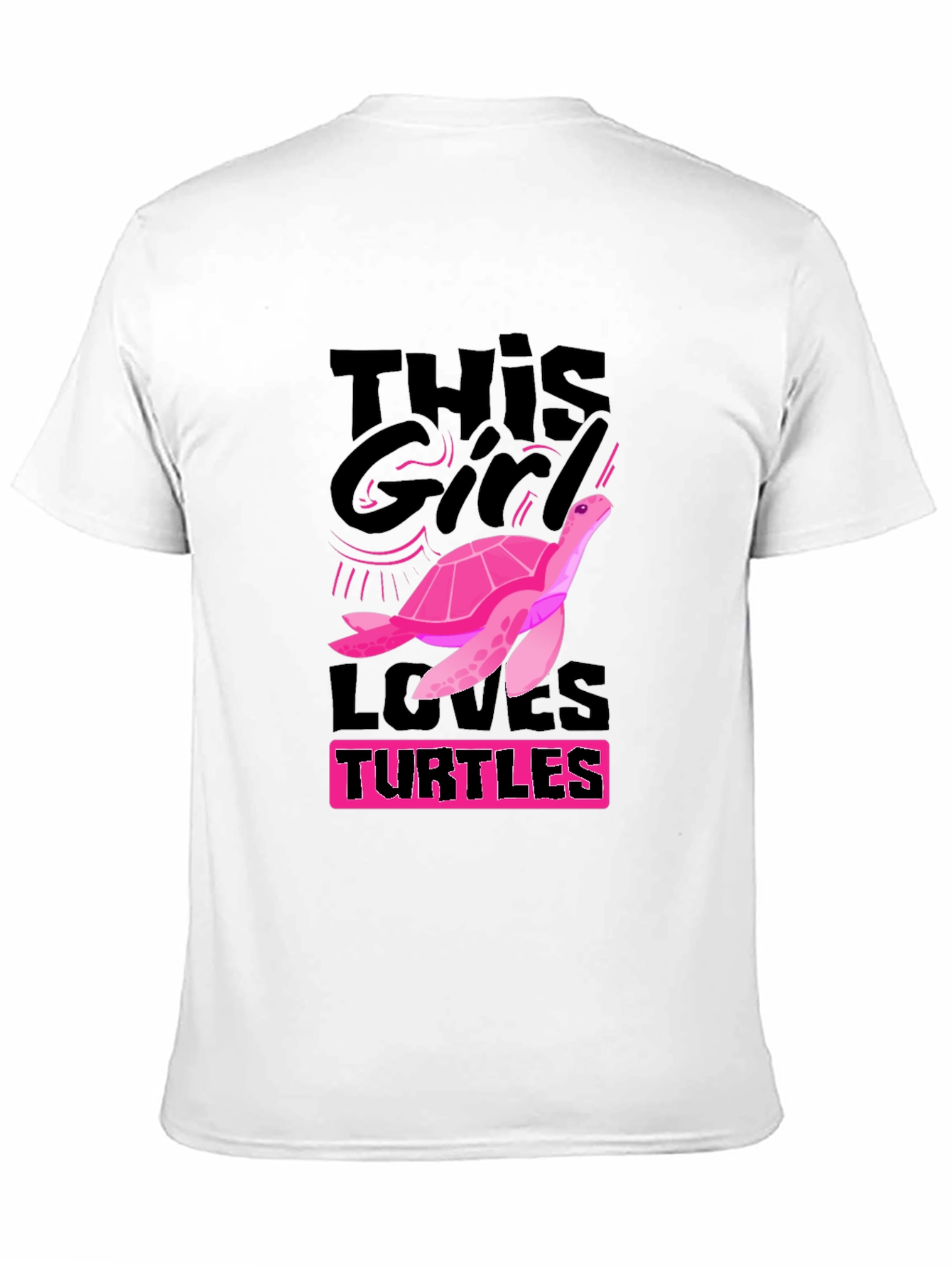 This Girl Loves Turtles T-Shirt - Black Cotton Tee