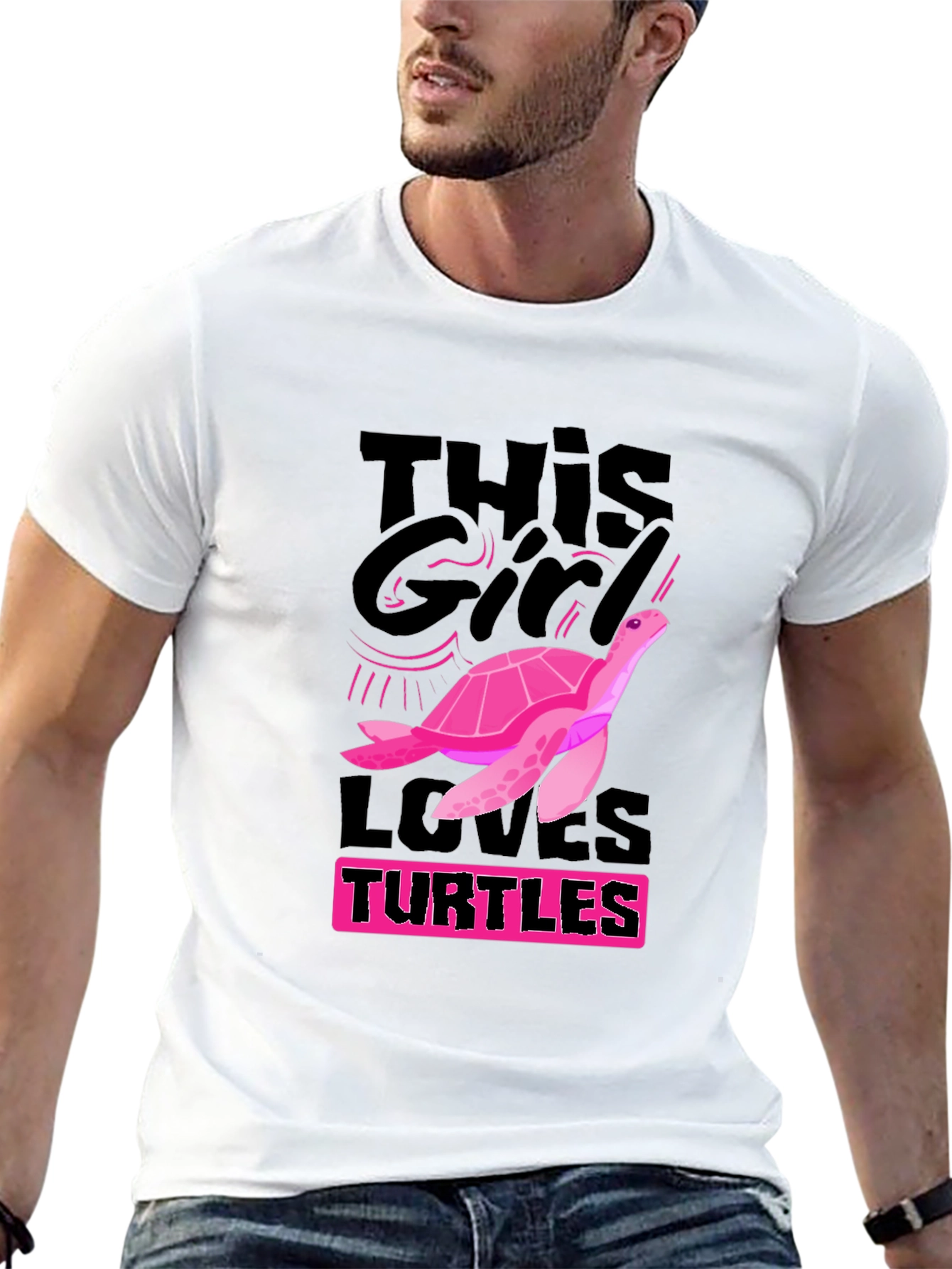 This Girl Loves Turtles T-Shirt - Black Cotton Tee