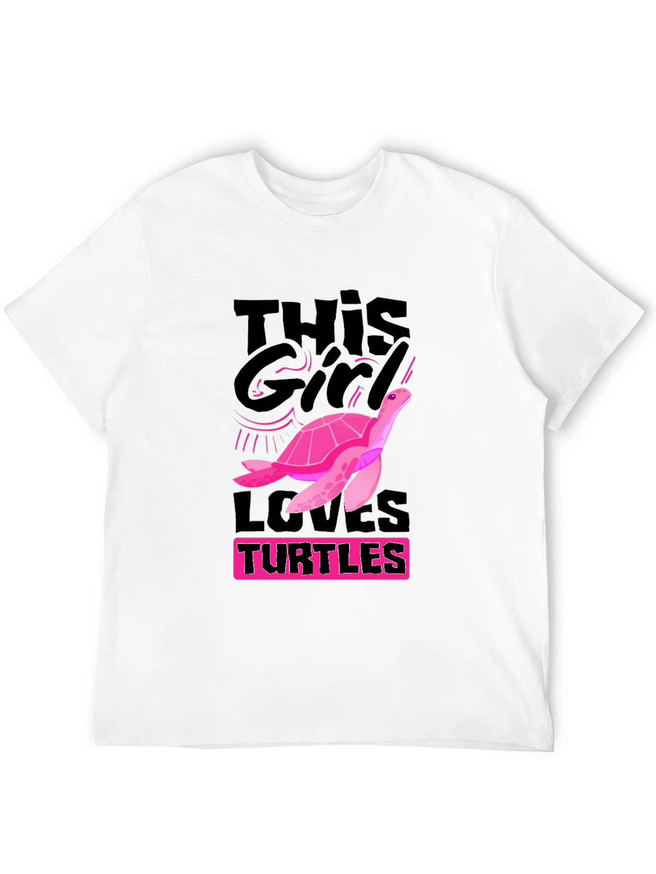 This Girl Loves Turtles T-Shirt - Black Cotton Tee